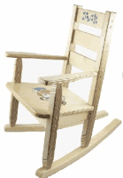 Personalized Wooden Rocking Chair - Sports Natural Color