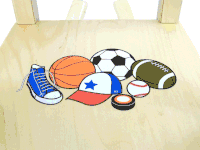 Personalized Wooden Rocking Chair - Sports Natural Color