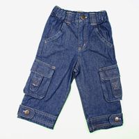 Pink/Blue Denim Cargo Jeans
