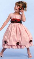 Pink Sleeveless Taffeta Flower Girl Dress with customizeColors - 9m to Size 12
