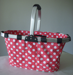 Polka Dots On Rose Pink  Collapsible Market Basket