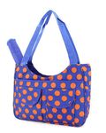 Polka Dots Print Diaper Tote Bag -- Orange Dots on Royal