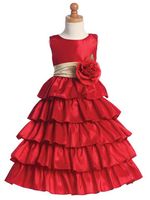 Ruffle Dress With Color Change Sash