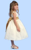 Sleeveless Ivory Flower Girl Dress with Change Color Sash-2T-12