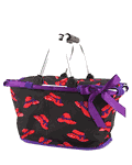 Stylish Red Hat Society Pattern Collapsible Market And Shopping Basket 