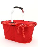 Stylish Solid Color Collapsible Market And Shopping Basket -Red