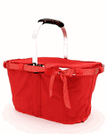 Stylish Solid Color Collapsible Market And Shopping Basket -Red