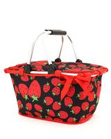 Stylish Strawberry fruit  Print Collapsible Market And Shopping Basket