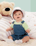 Tony Cotton Baby Denim Overall Short