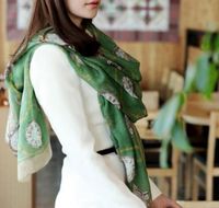 Green Clock Voile Scarf