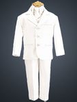 White 5 Pc Suit with Vest - 6M  to Size14