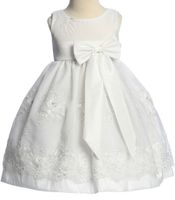 White Embroidered Organza Dress