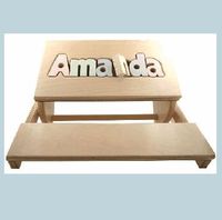 Wooden Puzzle Name  Flip Stool