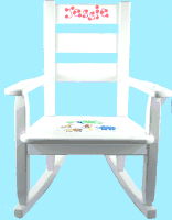 Wooden Rocking Chair - Jungle White Color