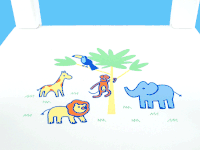 Wooden Rocking Chair - Jungle White Color