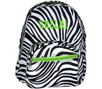 Zebra Print with LIme Green Trim Mini Backpack