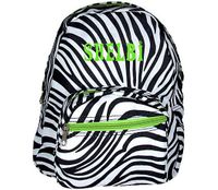 Zebra with Lime GreenTrim Toddler Backpack