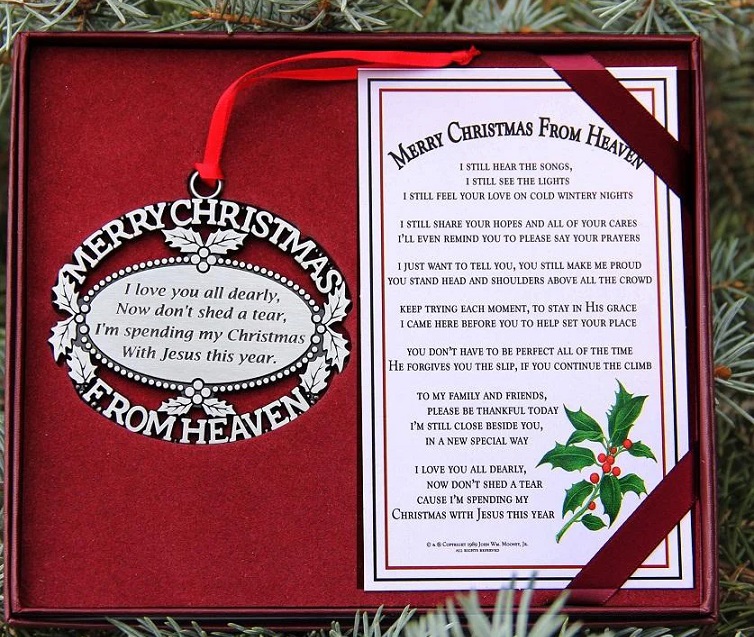 Merry christmas from heaven ornament personalized