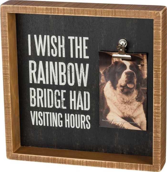 Rainbow Bridge Pet Memorial Photo Box Frame