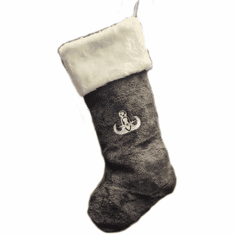 Black Christmas Stocking with Badge