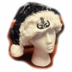 Black Santa Hat with Badge