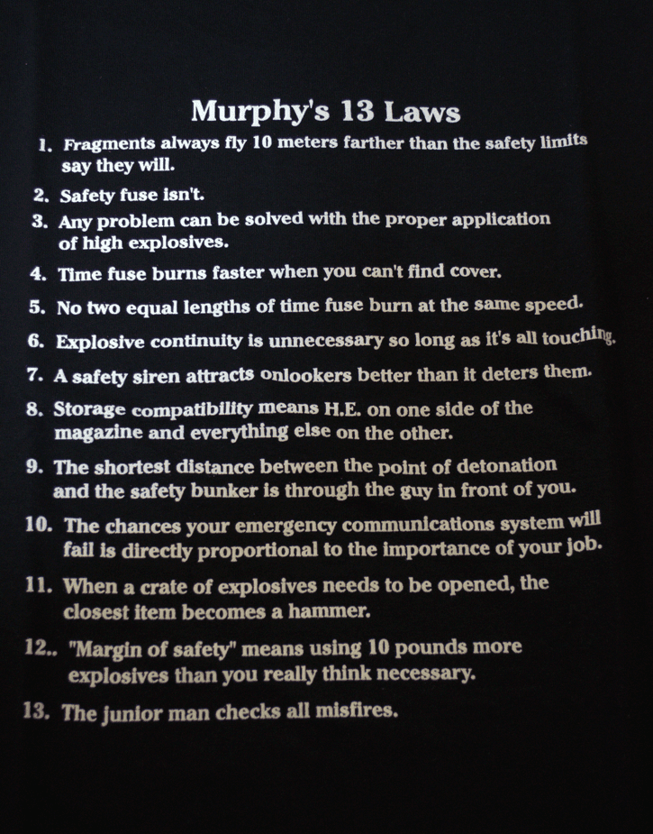 Murphy's Law EOD T-shirt (Full Back Design)