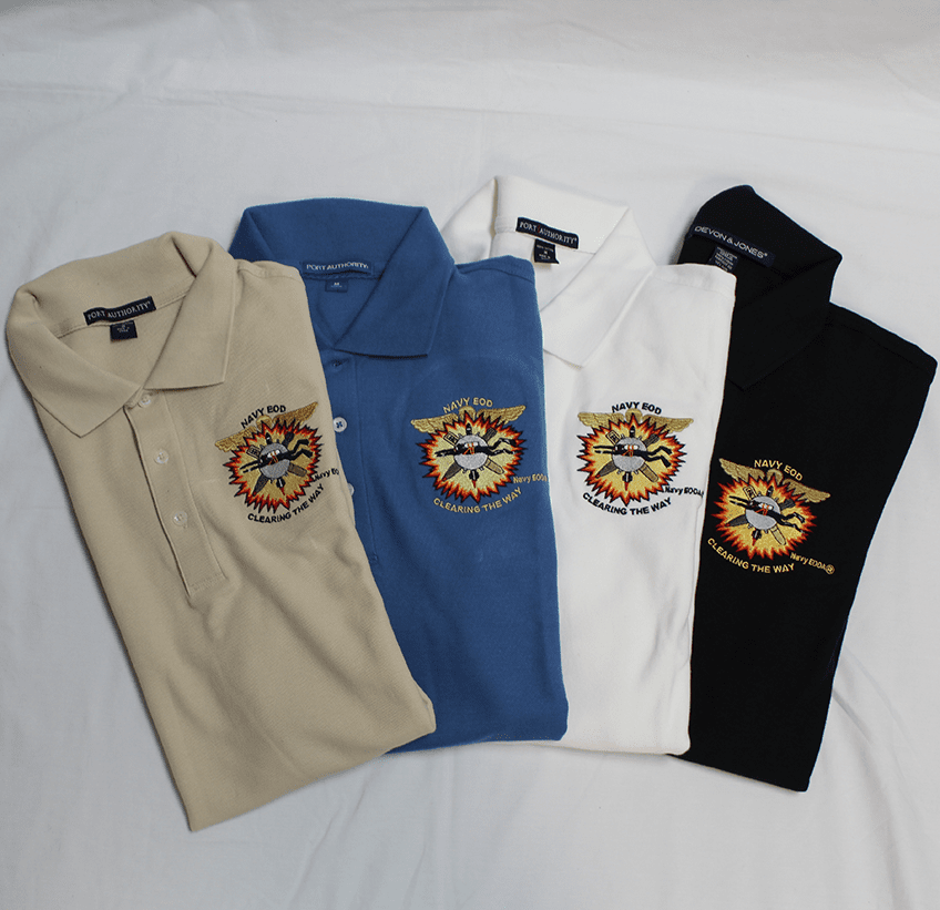 Navy EODA Embroidered Polo Shirt