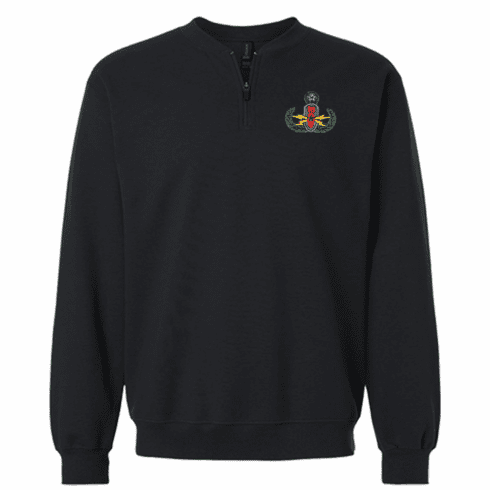Quarter-zip Sweatshirt with Embroidery
