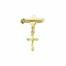 1-1/16 x 11/16 Inch 10KT Gold Filled Baby Tube Cross with Crystal CZ Stone Center Bar Cross Pin