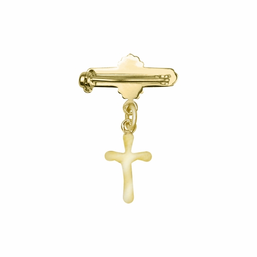 1-1/16 x 11/16 Inch 10KT Gold Filled Baby Tube Crucifix Bar Cross Pin