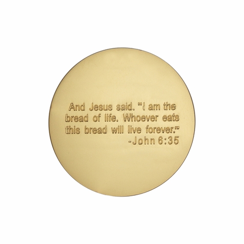 1-1/2 Inch Gold Plated Die Struck First Communion Coin with Imprinting