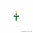 1-1/4 Inch 14KT Gold Genuine Jade with Claddagh Center Cross Pendant