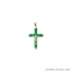 1-1/4 Inch 14KT Gold Genuine Jade with Gold Ends Crucifix Pendant