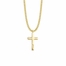 1-1/4 Inch 14KT Gold Plated Over Sterling Silver Lined Inner Cross Necklace