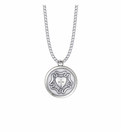 1-1/8 Inch Nickel Silver Round Lutheran Rose Medal