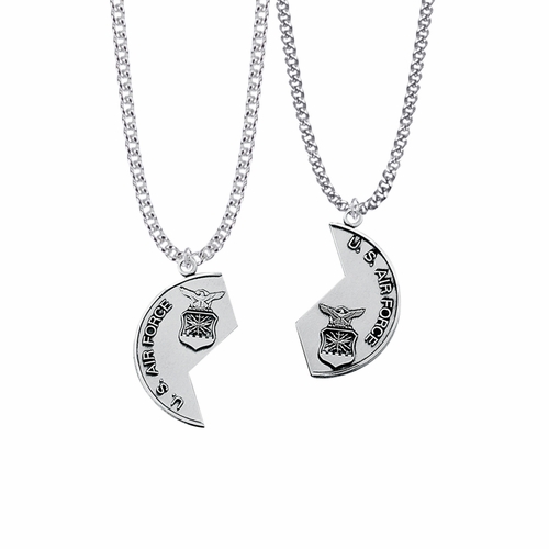 1-1/4 Inch Round Sterling Silver Air Force Mizpah Medal with Genesis 31:48-50 Verse on Back (Not Available - License Pending)