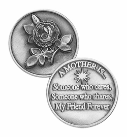 1-1/4 x 1-1/4 Inch Round Fine Pewter Mother Inspirational Pocket Token