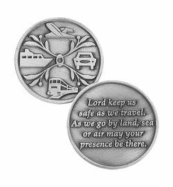 1-1/4 x 1-1/4 Inch Round Fine Pewter Travel Inspirational Pocket Token
