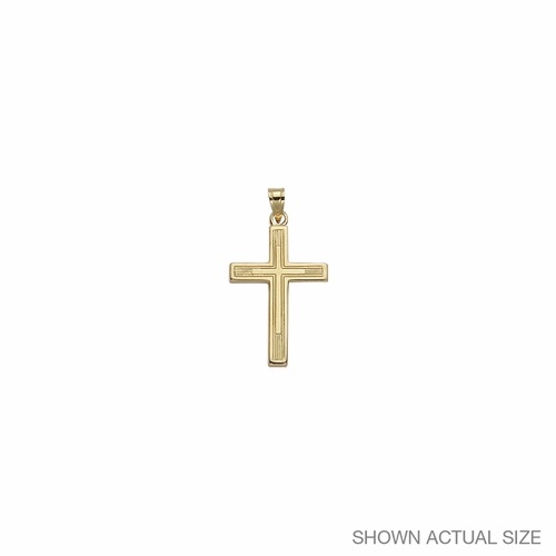 1-1/8 Inch 14KT Gold Lined Inner Cross Pendant