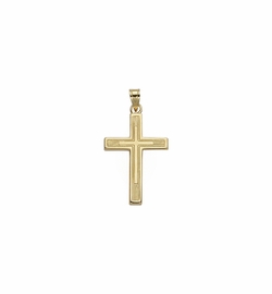1-1/8 Inch 14KT Gold Lined Inner Cross Pendant
