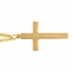 1-1/8 Inch 14KT Gold Plated Over Sterling Silver Black Enameled with Raised Border Cross Necklace