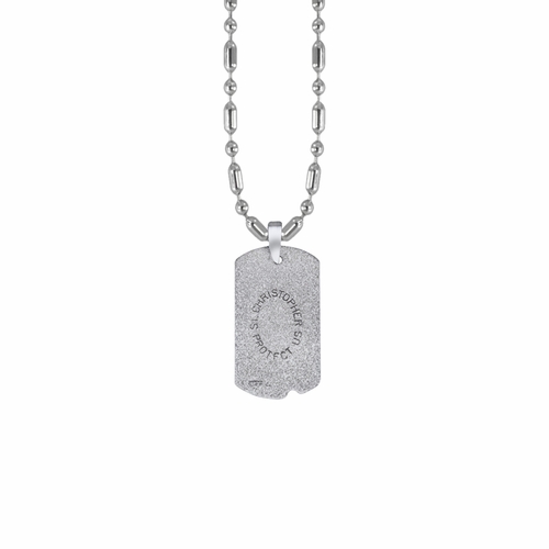 1-1/8 Inch Sterling Silver Dog Tag St. Christopher Medal, Patron Saint of Travelers