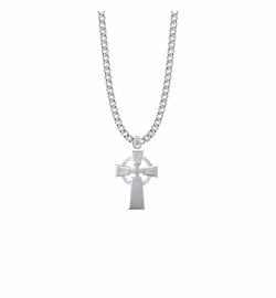 1-3/8 Inch Sterling Silver Plain Cross Necklace