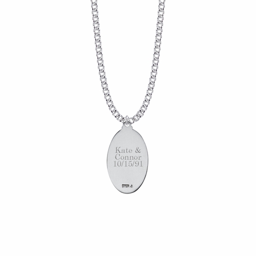 1-1/8 Inch Sterling Silver Oval St. Christopher Medal, Patron Saint of Travelers