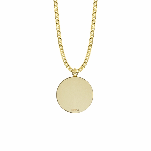 1-1/8 Inch Two-Tone 14KT Gold Plated  Over Sterling Silver Black Enameled St. Christopher Medal, Patron Saint of Travelers