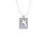 1-1/8 Inch Two-Tone Pewter Cross Dog Tag Necklace