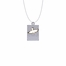 1-1/8 Inch Two-Tone Pewter Dove Dog Tag Necklace