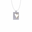 1-1/8 Inch Two-Tone Pewter Heart Dog Tag Necklace