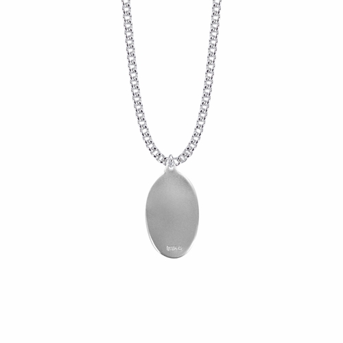 1-1/8 Inch Two-Tone Sterling Silver Oval St. Christopher Medal, Patron Saint of Travelers