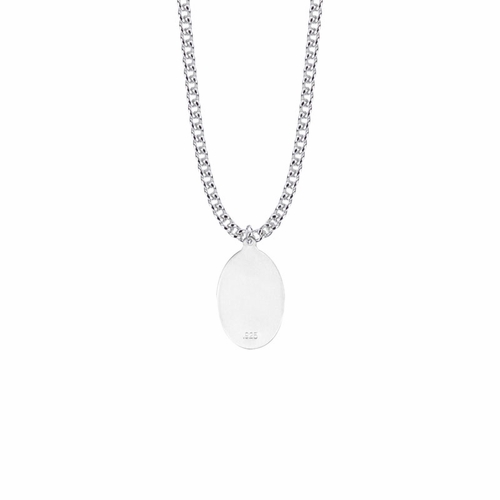 1-1/8 Inch Two-Tone Sterling Silver Oval St. Rocco Medal, Patron Saint of Infectious Diseases